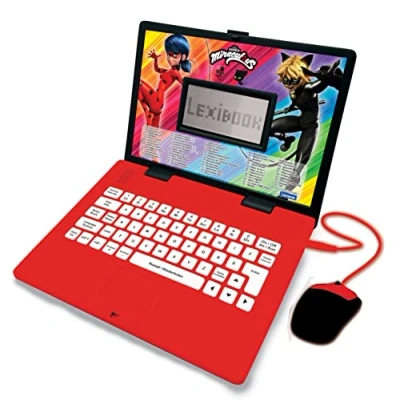 Abbildung von Lexibook JC598MIi3 Miraculous mit Ladybug Zweisprachiger Laptop für Bildungszwecke Englisch und Deutsch, 124 Aktivitäten, Mathematik, Logik, Musik, Uhr, Spiele Spielzeug Mädchen