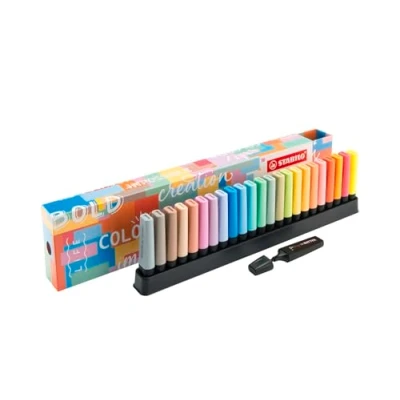 Abbildung von STABILO Exklusives 24er Textmarker Geschenkset BOSS ORIGINAL mit aufgedruckten, motivierenden Sprüchen