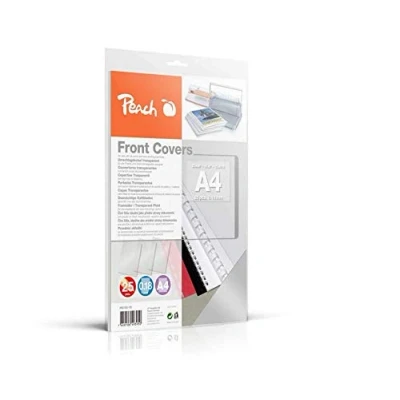 Abbildung von Peach PB100 15 Klarsicht Deckblätter transparent, 0.18 mm, A4, 25 Blatt, farblos