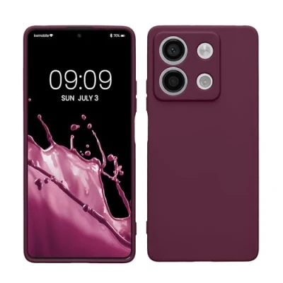 Abbildung von kwmobile Handyhülle kompatibel mit Xiaomi Redmi Note 13 5G Hülle Handy Case aus weichem Silikon in Bordeaux Violett