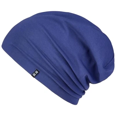 Abbildung von Enter the Complex® Leichte Beanie Mütze, Herren und Damen, Übergangsmütze, Sommer Beanie, Dünne Kopfbedeckung, Baumwolle (Jersey), S/M, Atlantik Blau