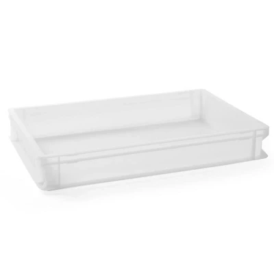 Abbildung von HENDI Pizzateig Box mit Deckel 18 l Kunststoff lebensmittelecht 60 x 40 9,5 cm spülmaschinengeeignet stapelbar, GN Behälter