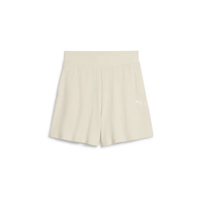 Abbildung von PUMA Damen ESS Elevated High Rise Rib Shorts 5&quot; Gestrickte Shorts, Alpine Snow, M