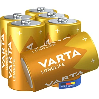 Abbildung von VARTA Batterien D Mono, 6 Stück, Longlife, Alkaline, 1,5V, ideal für Fernbedienungen, Wecker, Radios, Made in Germany