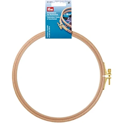 Abbildung von Prym Naturfarben (0.8x19cm) Buche Holz Stickerei Rahmen mit Messing Schrauben 1 Stück, Beige