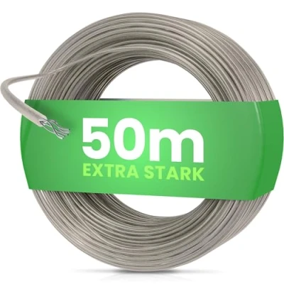 Abbildung von SimplySmooth Wäscheleine 50m Wäscheseil mit Stahlkern in 3 Längen Stabile extra stark für Wäschespinne, Garten &amp; Camping Outdoor Wäsche Leine