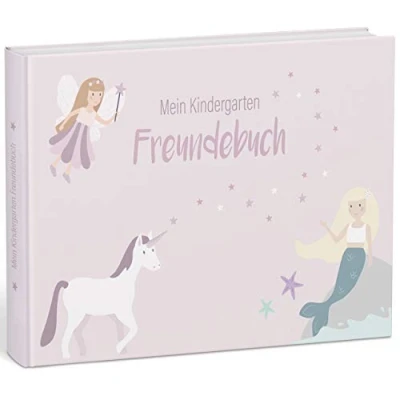 Abbildung von mintkind® „Meine Freunde“ Kindergarten Freundebuch Feenwelt für den Junge &amp; Mädchen Freundschaftsbuch zum Ausfüllen Kindergartenfreunde
