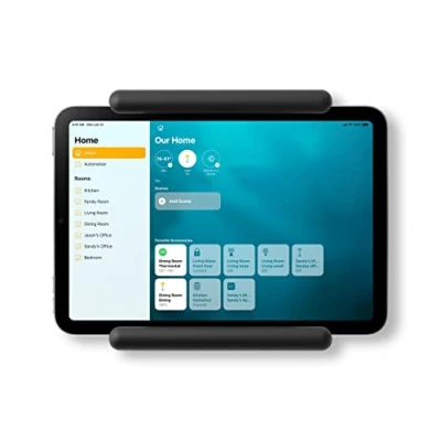 Abbildung von elago Home Hub Mount Tablet Wandhalterung Kompatibel mit Apple iPad, iPad Air/Pro, Samsung Galaxy Tab, meisten Tablets Einfaches Montieren, Kratzfestes Silikon, Kabelmanagement Inclusive (Schwarz)