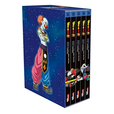 Abbildung von Dragon Ball Super, Bände 11 15 im Sammelschuber mit Extra: Die Fortsetzung der Action Manga Serie ab 10 Jahren über epische Schlachten und kosmische Abenteuer