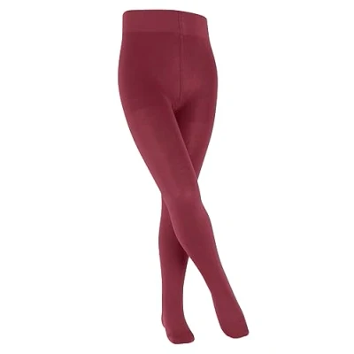 Abbildung von FALKE Unisex Kinder Strumpfhose Family K TI nachhaltige Baumwolle dick einfarbig 1 Stück, Rot (Ruby 8830) neu umweltfreundlich, 134 146