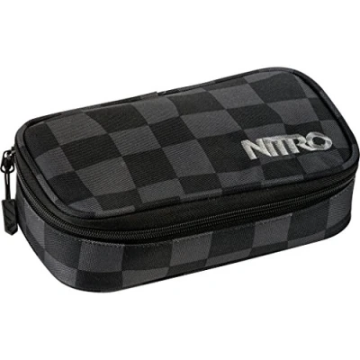 Abbildung von Nitro Pencil Case XL inkl. Geo Dreieick &amp; Stundenplan, Federmäppchen, Schlampermäppchen, Faulenzer Box, Federmappe, Stifte Etui, Black Checker