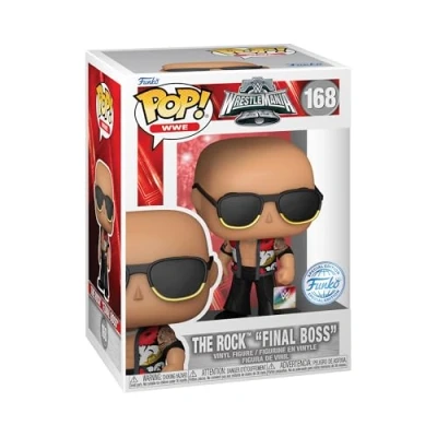 Abbildung von Funko Pop! WWE: The Rock Dwayne Johnson Final Boss (Wrestlemania 40) Vinyl Sammelfigur Geschenkidee Offizielle Handelswaren Spielzeug Für Kinder und Erwachsene Sports Fans