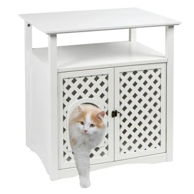 Abbildung von Kerbl Pet 82662 Katzenschrank Helena, 64 x 46 65 cm, weiß, 1 Stück (1er Pack)