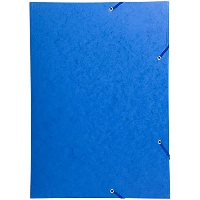 Abbildung von Exacompta 59507E Einschlagmappe DIN A3. Made in Germany. Aus extra starkem Colorspan Karton mit 3 Innenklappen und 2 Gummizügen Sammelmappe für Büro Schule blau