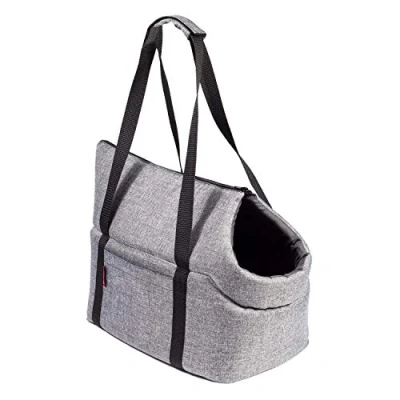 Abbildung von BOUTIQUE ZOO Hundetasche Grau, M bis 10 kg Tragetasche für kleinen und mittleren Hund, Welpen, Katze