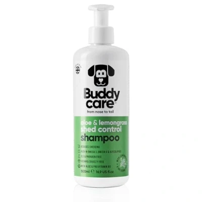 Abbildung von Fellpflege Shampoo von Buddycare zur Kontrolle des Haarausfalls bei Hunden Mit Aloe Vera und Pro Vitamin B5 (500ml)