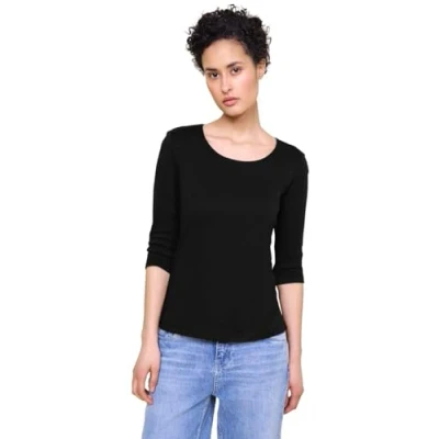 Abbildung von Street One Langarmshirt, Damen, Größe: 36, Schwarz