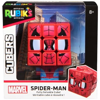 Abbildung von Rubik&#039;s Cube, Cubers Spider Man, 3x3 Marvel Zauberwürfel im Man Design, mit coolem Zubehör: Körper, Ständer die Superhelden Challenge, ab 8 Jahren