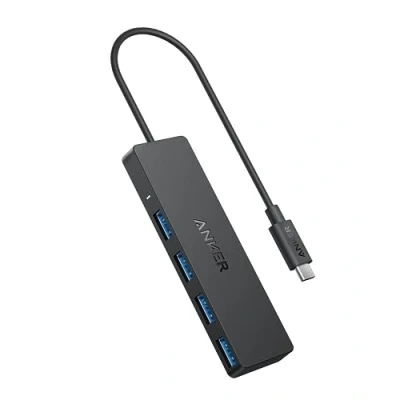 Abbildung von Anker USB C Hub, 4 Port 3.0 Datenhub mit 5 Gbit/s Datenübertragung, 20cm Erweiterungskabel (ohne Ladeleistung), Splitter für Typ MacBook, Mac Pro, iMac, Surface, Flash Drive, Mobile HDD