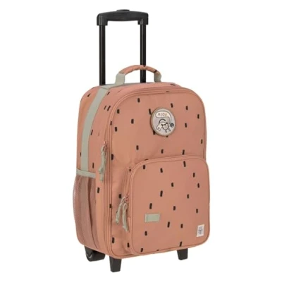 Abbildung von LÄSSIG Kinderkoffer Trolley Reisekoffer mit Teleskopstange und Rollen für Kinder Handgepäck/Trolley Happy Prints karamell