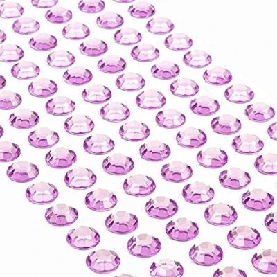 Abbildung von Movoja Lilane Strasssteine runde Glitzersteine 147 Stück 10 mm selbstklebend zum Verzieren und Basteln Schmucksteine aufkleben Steinchen Dekosteine Bastelsteine Lila