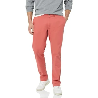 Abbildung von Amazon Essentials Herren Legere Stretch Chinohose mit Enger Passform, Himbeerrot, 31W / 32L