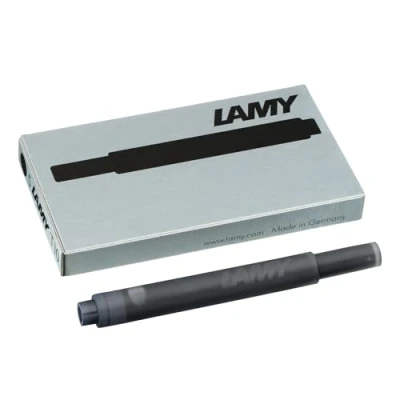 Abbildung von Lamy T 10 Tintenpatrone schwarz mit großem Tintenvorrat geeignet für alle Patronenfüllhaltermodelle Inhalt 1,25ml je Patrone 5 Stück pro Päckchen