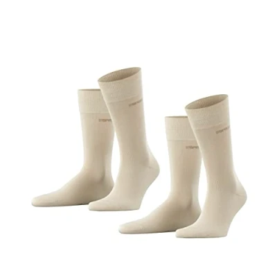 Abbildung von ESPRIT Herren Socken Basic Uni Multipack M So Baumwolle einfarbig 2 Paar, Beige Cream 4011, 47 50
