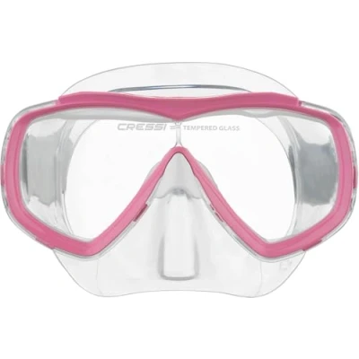 Abbildung von Cressi Estrella Jr Maske zum Tauchen und Schnorcheln, Transparent/Rosa, Einheitsgröße, Kinder Unisex
