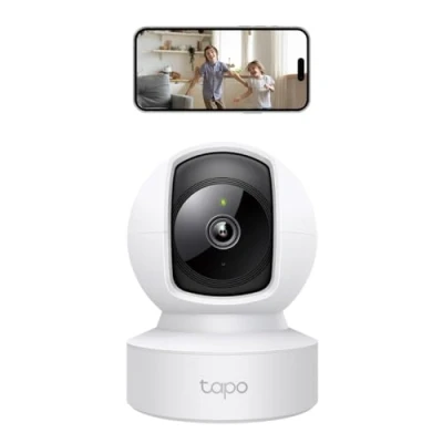 Abbildung von Tapo TP Link C212 360 WLAN Überwachungskamera, Ethernet/Wi Fi Anschluss,2K Auflösung, Bewegungsverfolgung, Nachtsicht, Zwei Wege Audio, kompatibel mit Alexa und Google Assistant, für Babys/Haustiere