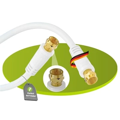 Abbildung von Perfect SAT Kabel, Antennen Koaxial F Stecker auf Stecker, 2,00 m, weiß