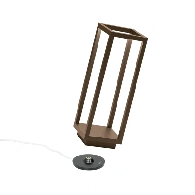 Abbildung von Zafferano, Home Pro Lampe, Wiederaufladbare und Kabellose Tischlampe mit Touch Control, Geeignet für den Innen Außenbereich, Dimmer, 3000 K, Höhe 29,4 cm, Farbe Dunkelgrau