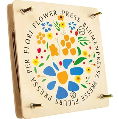 Abbildung von Small Foot Blumenpresse aus Holz, leicht bedienbare Presse zum Trocknen von Blättern und Blumen, ab 3 Jahren, 8172, Braun