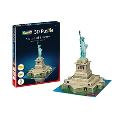Abbildung von Revell 00114 Freiheitsstatue von Liberty Island im Hafen New York, das Symbol für Freiheit und Die USA Puzzle Welt in 3D entdecken, Bastelspass Jung Alt, farbig