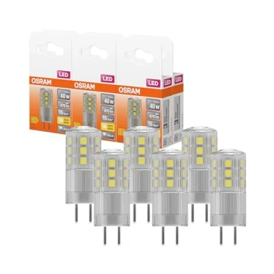 Abbildung von OSRAM LED Star PIN 40, Pinlampe für GY6.35 Sockel, Warmweiß (2700K), 470 Lumen, Ersatz herkömmliche 40W Glühbirnen, 6er Pack
