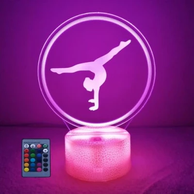 Abbildung von HPBN8 Ltd 3D Gymnastik Lampe USB Power 7/16 Farben Fernbedienung Optical Illusion LED Lampen Formen Kinder Schlafzimmer Nacht Licht