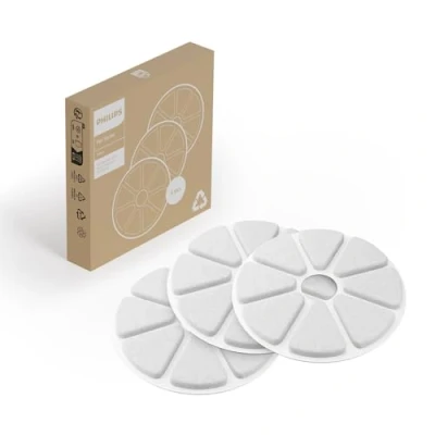Abbildung von Philips Pet Series Katzenbrunnen Filter Mehrschichtiger Filter, für sauberes und frisches Trinkwasser, Packung mit 3 Ersatzfiltern, weiß (PAW0010/01)