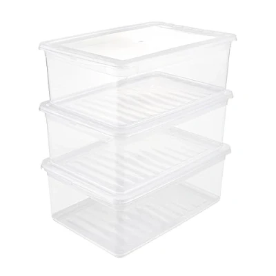 Abbildung von keeeper Aufbewahrungsboxen mit Air Control System, 3 teiliges Set, Höhe: 14 cm, x 11 l, 39 26,5 Bea, Transparent