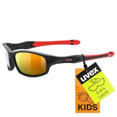 Abbildung von uvex sportstyle 507 Sonnenbrille für Kinder verspiegelt inkl. Kopfband black matt red/red one size