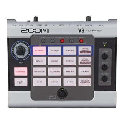 Abbildung von Zoom V3 Vocal Processor, 48V Phantomspannung für Kondensatormikrofone, USB 2.0 Audio Interface die Aufnahme mit 16/24/32 Bit und 44,1 kHz