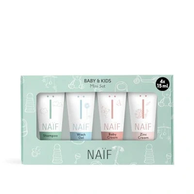 Abbildung von Naïf Babypflege Mini Kit 4x15ml für Baby und Kind Natürliche Inhaltsstoffe