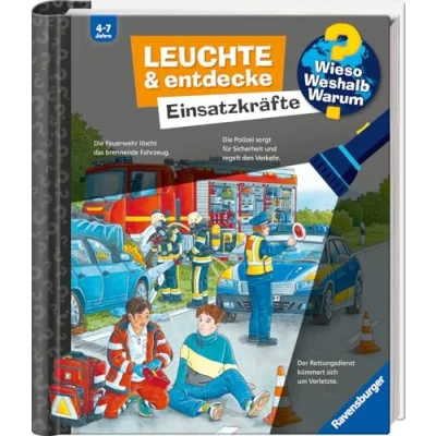 Abbildung von Wieso? Weshalb? Warum? Leuchte und entdecke: Einsatzkräfte (Taschenlampen Buch mit Folien Klappen)