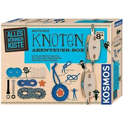Abbildung von Kosmos 604325 AllesKönnerKiste Knoten Abenteuer Box, DIY Bastelset für Jungen und Mädchen ab 8 Jahren, mit Flaschenzug Modell &amp; Anleitungen viele