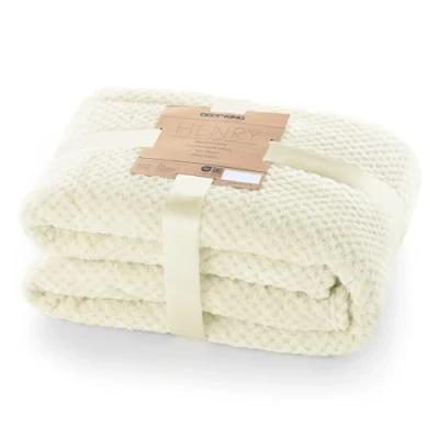 Abbildung von DecoKing Kuscheldecke 170x210 cm Creme Decke Microfaser Wohndecke Tagesdecke Fleece weich sanft kuschelig skandinavischer Stil Ecru Henry