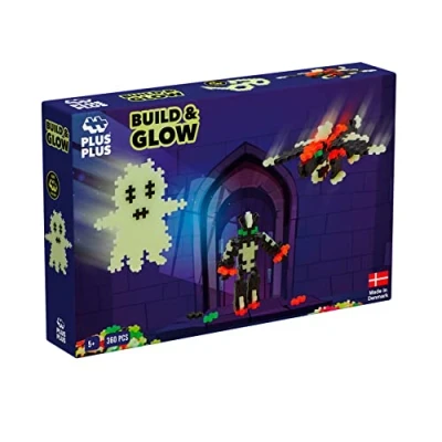 Abbildung von Plus 9603808 Mini Geniales Konstruktionsspielzeug, Build and Glow, nachtleuchtendes Bausteine Set, 360 Teile