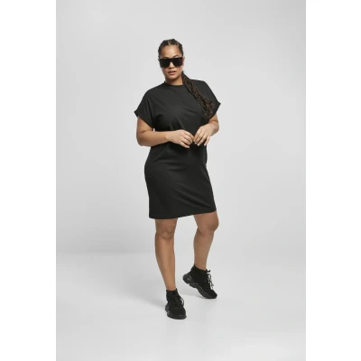 Abbildung von Urban Classics Ladies Organic Cotton CUT ON Sleeve TEE Dress Jerseykleid, Damen, Größe: XS, Black