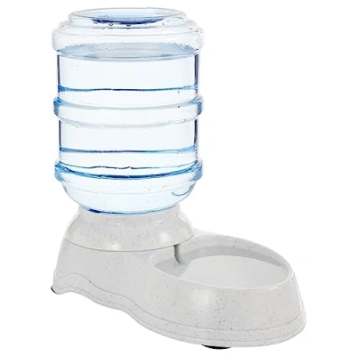 Abbildung von Amazon Basics Futter und Wasserspender für Haustiere, Tränke, 3.8 L, Größe S, Transparent, Hund, 1 Einheit