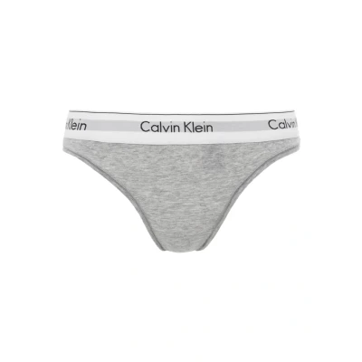 Abbildung von Calvin Klein Thong Stringtangas Damen, Grau (Grey Heather), S