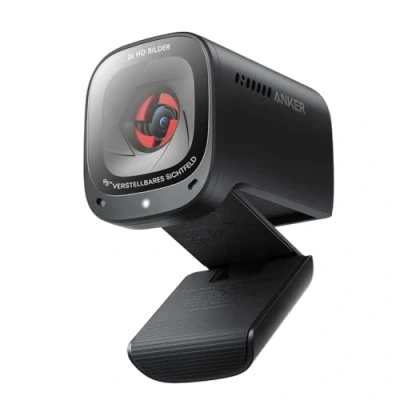 Abbildung von Anker PowerConf C200 2K USB Webcam, Webcam für Laptops, Mikrofone mit Geräuschunterdrückung und K.I, Stereo Mikrofone, Regulierbarer Sichtwinkel, Lichtkorrektur, Integrierte Kameraabdeckung