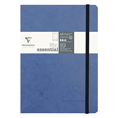 Abbildung von Clairefontaine 793434C Notizbuch AgeBag My Essentials, DIN A5, 14,8 x 21 cm, 96 Blatt, dot, nummeriert, 90g, 1 Stück Blau